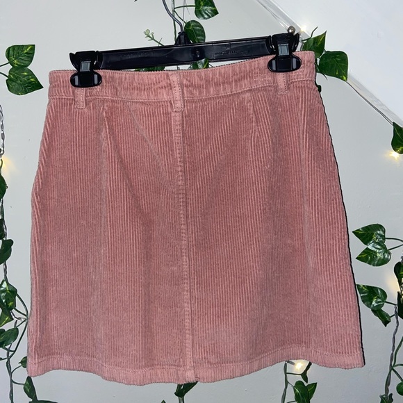 Corduroy Pink Mini Skirt - Picture 2 of 3